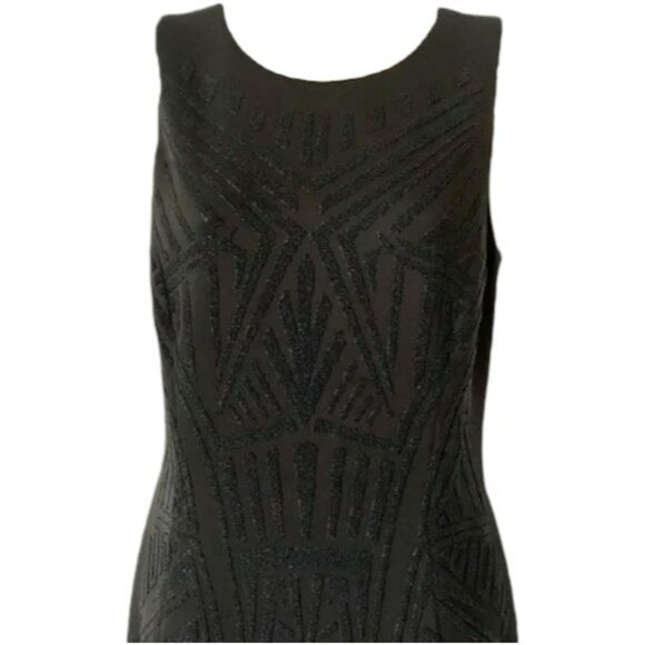 Bagley Mischka Belle Beaded Cocktail Dress - Black/Jet Detailed Beading - 6 - Picture 1 of 9